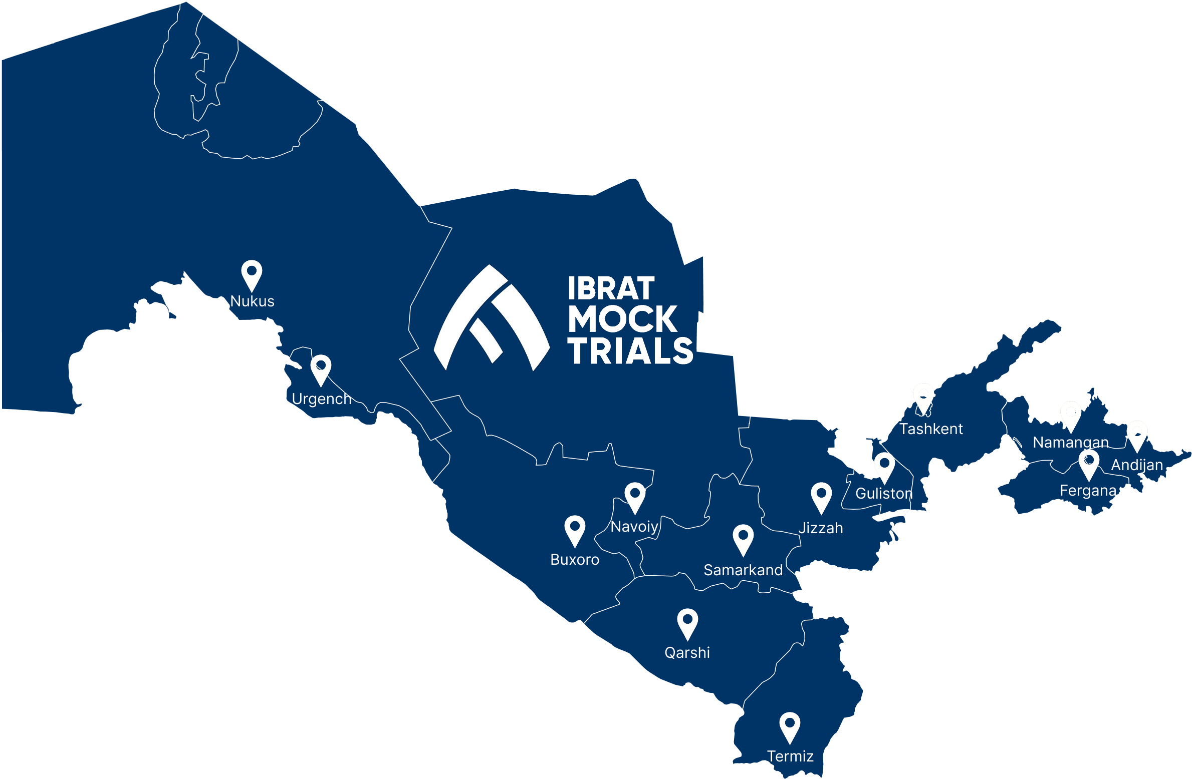 Regions we reached in Uzbekistan